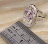 Wedding Rings Resplendent Butterlry Purple Zircon Gems Silver Plated Argent Solitaire Jewelry Ring US# Size 6 / 7 8 9 S0986