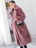 Pelliccia sintetica Lautaro da donna inverno lungo sciolto casual grigio nero caldo spesso morbido cappotto soffice donna bavero lusso moda coreana 4XL 5XL 220912