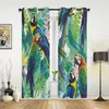 Curtain Tropical Jungle Parrot Green Plants Curtains For Bedroom Living Room Drapes Kitchen Children's Window Home Decor