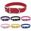 Dog Collars Pet Supplies Pure Color Red PU Leather Collar Outdoor Walking Flexible Leash Blue Cat Scarf Necklace Puppy Accessories