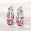 Färgglad CZ -bågörhängen Kvinnor Fashion Ear Hoop Luxury Bridal Wedding Earrings