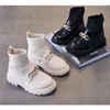 Stivali Autunno Bambini Stivaletti alla caviglia Stivali invernali Ragazze Neve Ragazzi Peluche Moto Stringate Roma Scarpe per bambini 220913