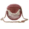 Bolsas de noite Bolsa transparente moda moda selvagem casual pérola de pérolas de pérolas de acrílico ombro portátil pequenas bolsas de praia kit artesanal artesanal