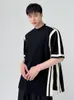 メンズTシャツSyuhgfa Men Clothing2022夏の半袖ストライプ特大Tシャツ韓国ファッションルーズストリートウェアハラジュク