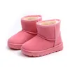 Boots Winter Baby Cotton Short Boots For Kids Plus Velvet Non-slip Children's Solid Color Shoes Warm Snow Boots Pink 220913