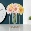 フェイクフローラルグリーン612pcs人工花25cmシルクアフリカンデイジーコアプシスガーベラホームウェディングのための偽の花の装飾豪華なホームデコレーションJ220906