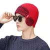 ベレー帽のメンズキャップ冬は耳の暖かいビーニーを維持します屋外のソリッドカラーファッションのための男性のニット帽子