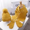 3 pièces hiver bébé chapeau écharpe gants ensemble doublure en peluche chaud enfants bonnet cou plus chaud neige en plein air enfants casquettes pour filles garçons 1-5Y