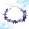 Bandanas Flower Floralheadband Girl Hair Purple Headpiece Lavender Wreath Accessories Bridal Party Hoop Flowers Bands Headdress Mexican