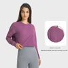 L-124 Relaxed Fit Sweatshirts Andas yogaskjorta Snabbtorkande beskurna huvtröjor Sporttoppar Casual Workout T-shirts Långärmade skjortor Löpning Fitnesskläder