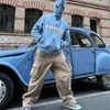 Mens Hoodies Sweatshirts Anime Full Zip Men Streetwear Blue Sweatshirt Japan Print Harajuku Jacket Promo 220912