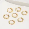 Hoop Earrings Round For Women Geometric Real Gold Color Korean Earring Piercing Copper Pave Crystal CZ Fashion Jewelry 2022