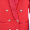 Veste Blazer de styliste pour femmes, boutons de Lion, Double boutonnage, col châle en Satin, braseur Long, vente en gros, K10299, nouvelle collection 2022