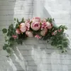 Fiori decorativi Decorazioni per matrimoni Decorazioni per la casa Sfondo di peonia Centrotavola per runner realizzato a mano con ghirlanda e ghirlanda sospesa