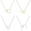 Pendant Necklaces Casual Double Circle Designer Necklace Sier Gold Chain Women Initial Eternity Interlocking Hoop Infinity P Yydhhome Dhxok