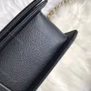 10A Specchio di livello superiore Qualità Chevron Boy Borsa 25 cm Small Designer Borse Women Real Leather Caviar Trapunted Flap Borse Black Show