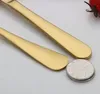 أدوات Flatware Gold Silver Stail Food Food Grade Silverware Set Offrices Chribe Cnife Fork spoon ملعقة صغيرة 0913