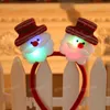 Christmas Decorations Hair Headband Snowman LED Flashing Light Up Kids Toys Party Glowing Halloween Decoration