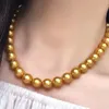 Beaded Necklaces Gold Beads Beads Necklace Perfect Circle 814mm Huge Luxury Pearl Highend Party Gift301f9878573