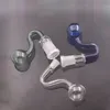 Gebogene gebogene Glasölbrennerpfeife Rauchschüssel Bubbler 10mm 14mm 18mm männlich weiblich 30mm Down Stem Bowls Slide für Shisha Bong Großhandelspreis