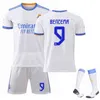 Voetbalsets Designer Jerseys 21-22-23 Home and Away Two No. 9 Benzema voetbal jersey 20 Vinicius Kids 'Wear Cr1k