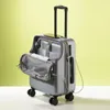 Valises 20/22/24/26 pouces valise avant serrure embarquement conception ouverture chariot voyage bagages multi-fonctionnel mot de passe universel