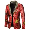 Męskie garnitury Blazer Blazer Shiny Sequin Shawl Flar Suit Wedding Groom Singer PROM GLOTTER SURLE MARKET DJ Club Stage 220913