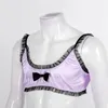 Erkekler #M-XXL Erkekler sissy iç çamaşırı seksi iç çamaşırı gecelesi bowknot fırfırlı saten yelek kepçe boyun kolu çıplak olmayan mahsul üst