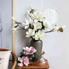 Imitación floral verde flor artificial Yulan Magnolia tamaño grande 96 cm Eva falso ramo de plantas para el hogar boda hotel mesa ventana decoración accesorios J220906