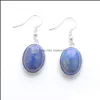 Baumeln Kronleuchter Naturstein Baumeln Ohrringe Für Frauen Mädchen Schmuck Geschenke Perle Oval Haken Tropfen Amethyst Aventurin Opal A Bdehome Dhprv