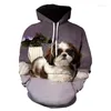 Herrtröjor 2022 Söta hundtoppar Pullover Män/kvinnor huva tröjor Casual Animal Pattern Hoodie 3D