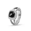 Ringar dy ed wire designer halsband set prismatisk svart ring set kvinnor mode platina pläterad mikro diamant trend versatile289y