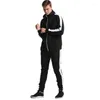 Мужские толстовка бренда Zipper Men Set Casal Fitness Patchwork Jacket 2PCS Справочный костюм беговой штанги для спортивной одежды.