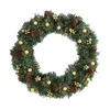 Decorative Flowers Holiday Wreath Christmas Ornament Door Hanger Xmas Garland Household Props 2022 Happy Year Decor Wall Hanging Plastic