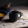 Kupalar Japonya Tarzı Seramik Kahve Süt Retro Hanehalkı Espresso İçecek Su Çay Çizgisi Sadelik Yüksek Sıcaklık Direnç