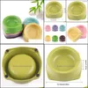 Cat Bowls Feeders Cat Bowls Feeders Non-Slip Bowl Dog Bamboo Fiber Pet Feeding Water For Cats Food Dogs Feeder Product Supplies Dr Dh7Pq