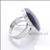 Solitaire Ring Blue Sand Natural Stone Oval Cabochon Bead Justerbar fingerring för män Kvinnor Party Rings Fashion Jewelr Carshop2006 Dhezu