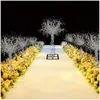 6PCS Romantic Luxury Wedding Decoration Table Centerpieces Flower Arch Crystal Tree Light Stage Anniversary Party Welcome Walkway Road Lead Backdrops Props