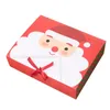 Gift Wrap 10pcs Square Merry Christmas Paper Packaging Box Santa Claus Favor Gift Boxes Happy Year Chocolate Candy Box Party Supplies 220913