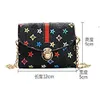 PU Leather Print Handbag Kids Fashion Designer Flower Square Girl Princess Messenger Bag Accessories Mini Purse Wallet