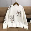 Women's Hoodies Egood Youthful Vitality Soft And Wide Light Luxury Embroidered Round Neck Drop Shoulder Sleeve Casual Cotton Sweater