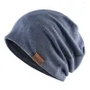 Beretten Fashion beanie hoed voor mannen en vrouwen herfst winter solide kleur schedels muts banies lente casual turbs hoeden voegen fluweel toe