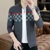 Casta de luxo de suéteres masculinos Cardigan Jacket Homem, marca de designer, moda de bolso de malha de malha