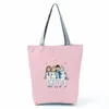 3pcs Stuff Sacks Women Polyester Prints Vertical Section Large Capacity Shoulder Bag Mix Color