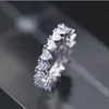 Crystal Ring Cz Zircon Engagement Band Band Rings for Women Men Finger Party Jewelry