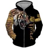 Fatos Masculinos O Tigre 3D Impresso Moletom Masculino Hoodies Conjunto Leão Tracksuit / Pulôver / Jaqueta / Calça Sportswear Outono Inverno Terno Masculino 220913