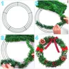 Fiori decorativi Ghirlanda natalizia Telaio da 14 pollici Anelli per la realizzazione di anelli Decorazioni floreali artigianali fai-da-te 2022 Ringraziamento Verde