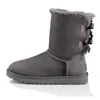 En cuir en cuir fourrure Australiens Botkle Boots Fashion Femmes Dames Designer Medium Boot Rose Brown Grey Gris Platforme Black Plateforme confortable Chautiques de neige chaude en hiver