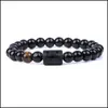 Beaded Strands 12 Constellation Bracelets Men Black Stone Bead Tigers Eye Strands Bracelet Star Sign Zodiac Horoscope L Dhseller2010 Dhjif