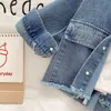 Giacca jeans per bambini vestiti autunnali ragazzi e ragazze moda jeans tinta unita top manica lunga per bambini